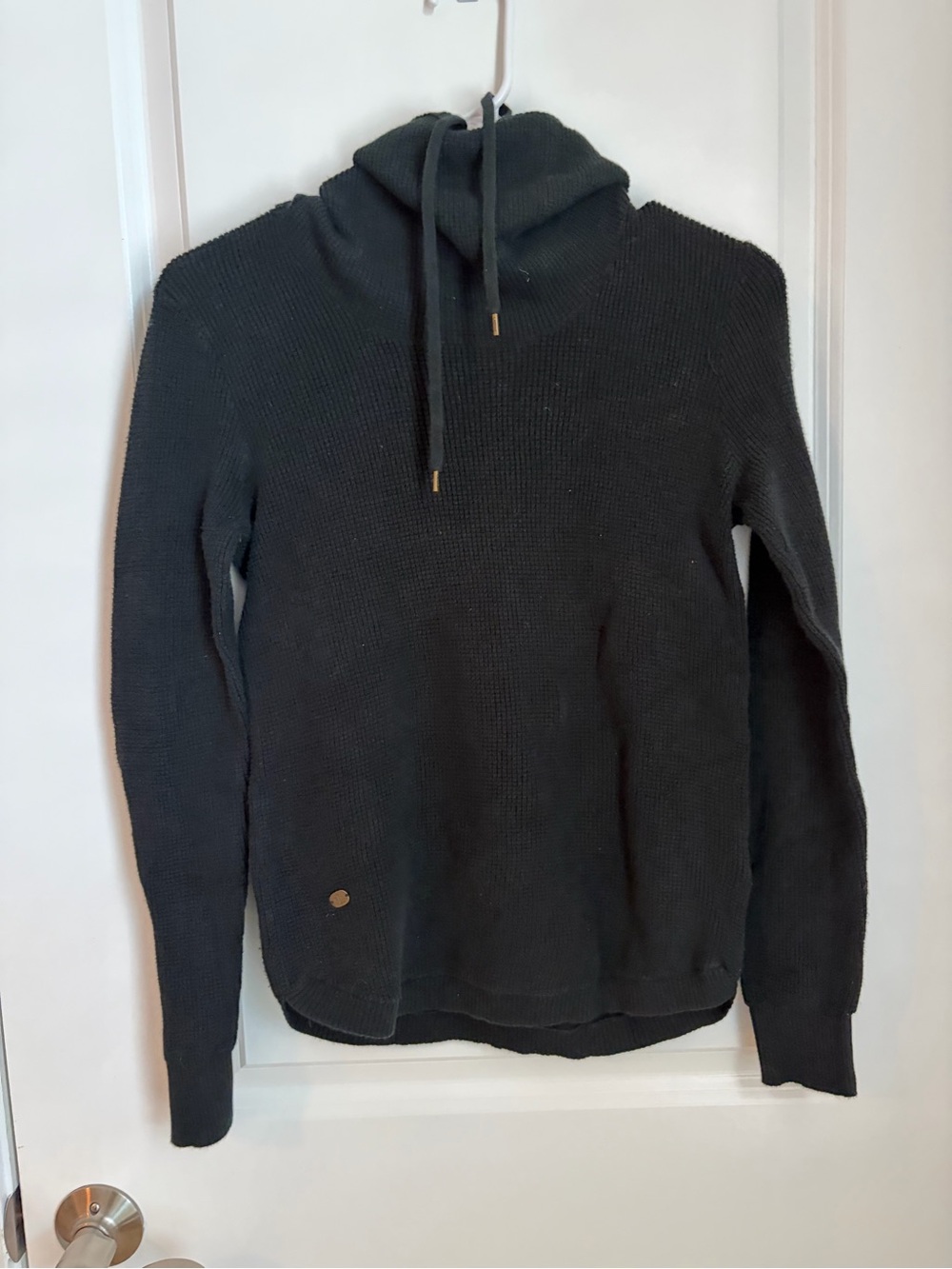 Lauren Ralph Lauren Black Knit Hooded Turtleneck Sweater